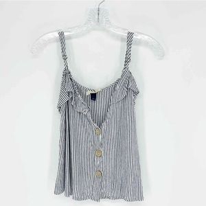 Universal Thread Button Close Stripped Tank Top